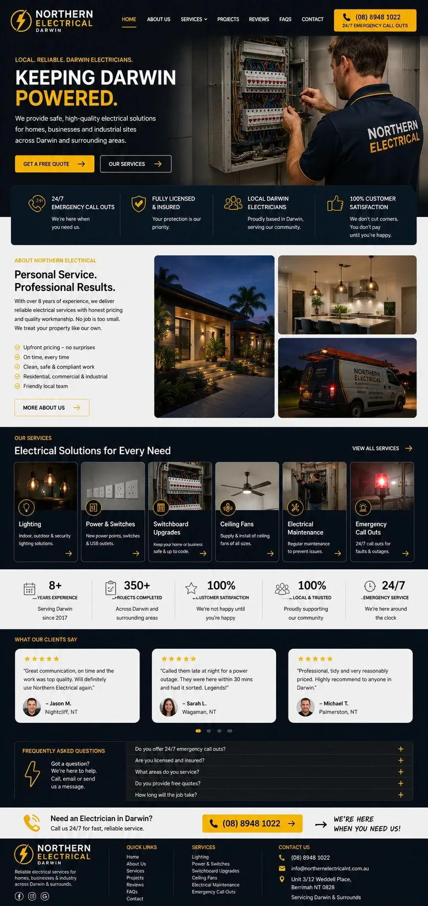 Northern Electrical homepage design preview
