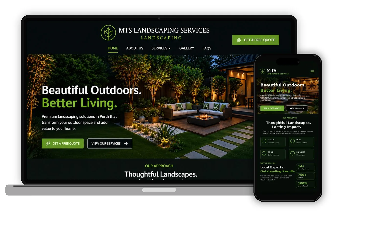 MTS Landscaping — after redesign