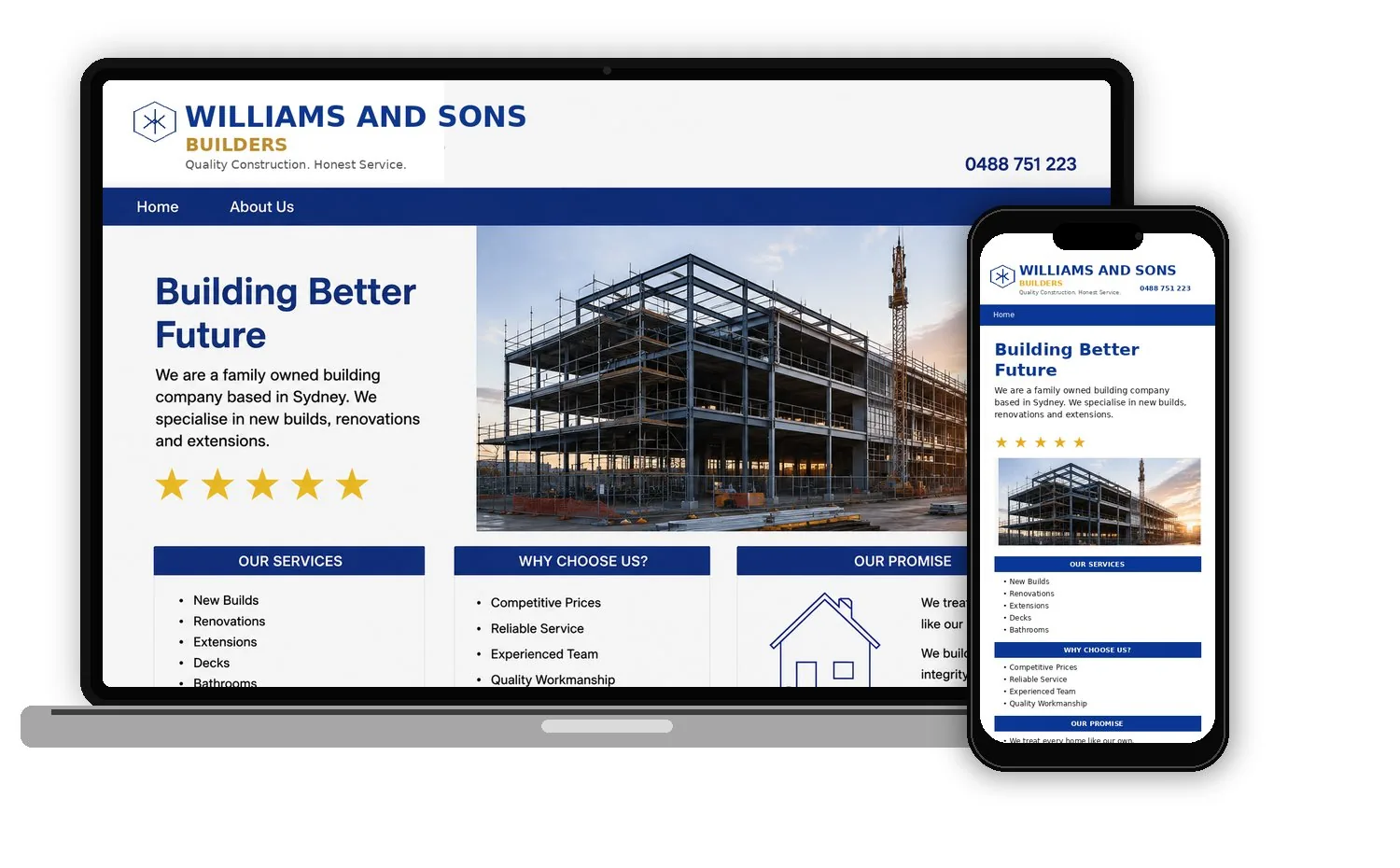 Williams and Sons — before redesign